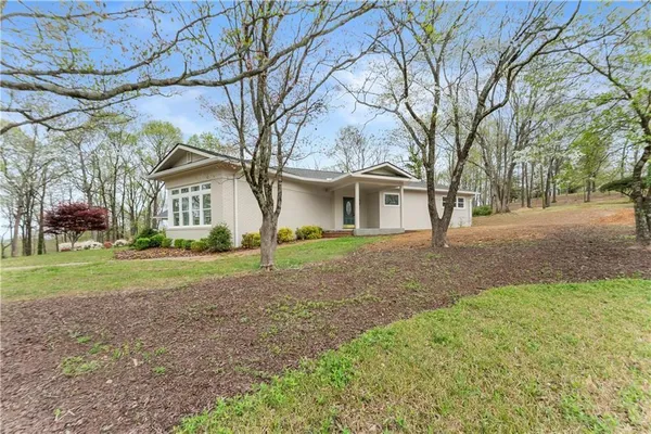 a view of a lake with a mountain