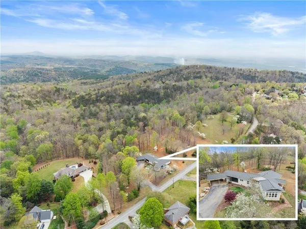 a view of city and mountain