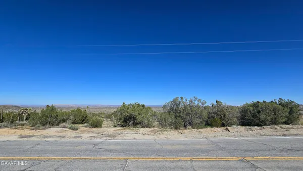 a view of a road with a yard