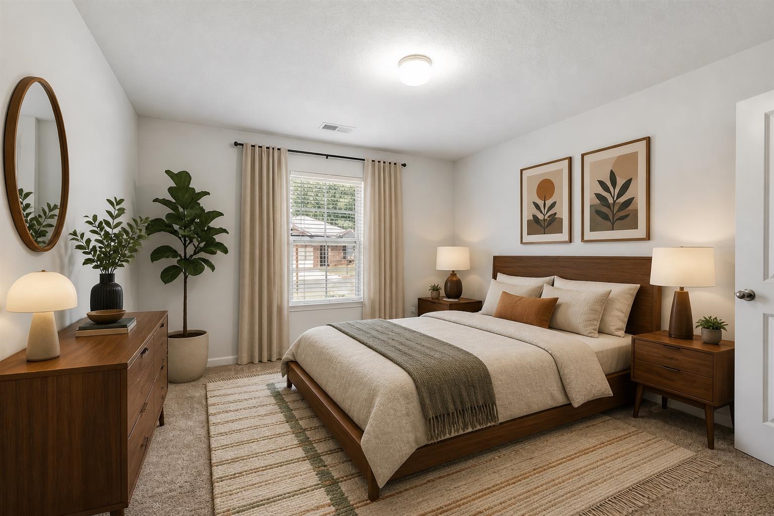 5320 Crossfield Road Memphis, TN 38109 - Photo 38 of 40 a bedroom with a large bed and a potted plant