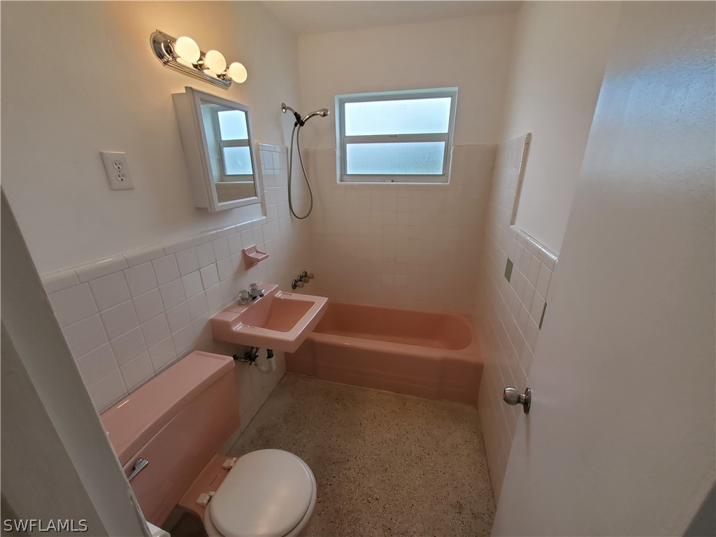 a bathroom with a toilet and a bathtub
