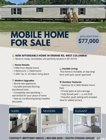 $89,000 | 600 Ermine Road, West Columbia, SC 29170