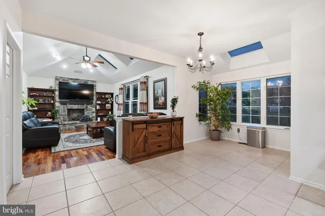 a large living room with a large window