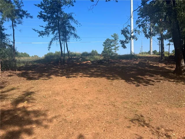 a view of a yard with a tree