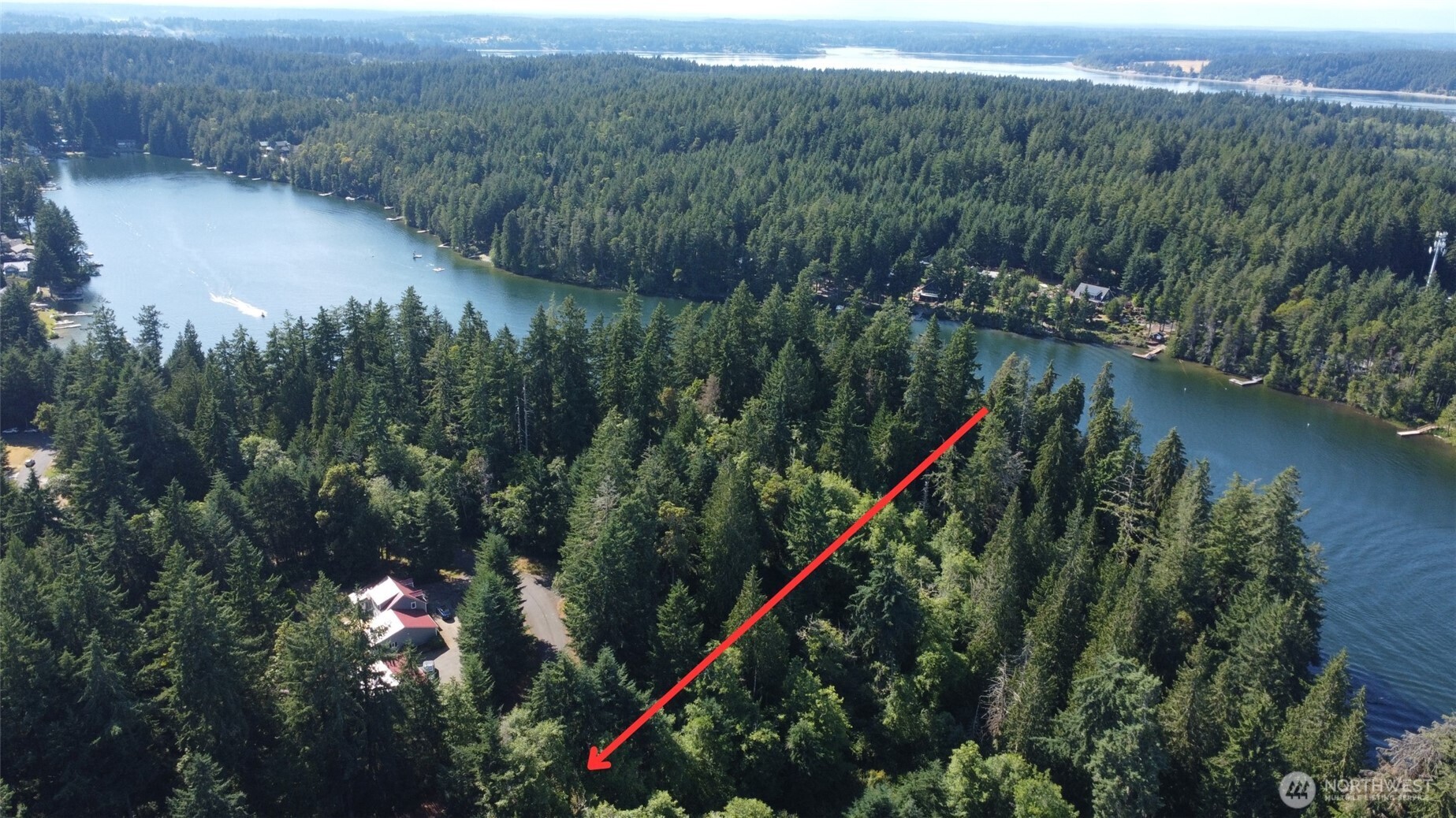 10114 Selma Circle Anderson Island, WA 98303 - Photo 3 of 5 a view of a lake with a mountain and a forest