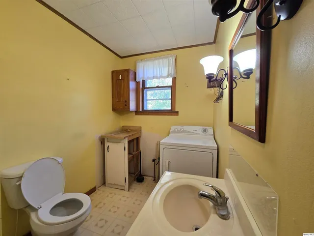 a view of a garage with wooden wall