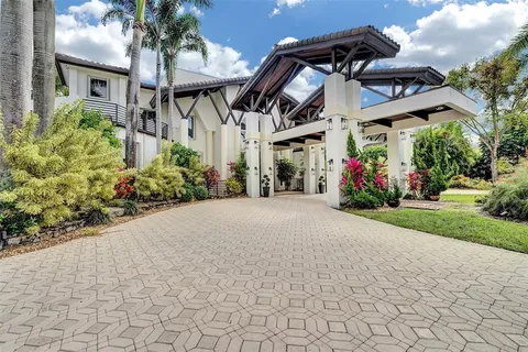 a view of a building with a street