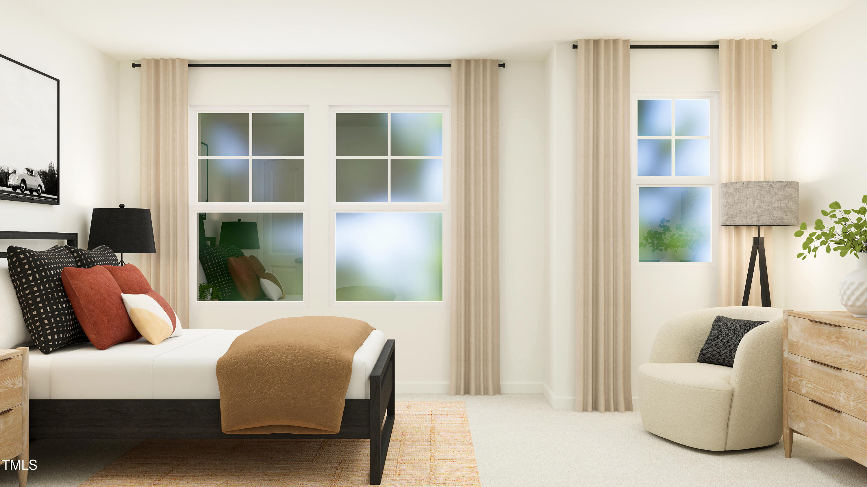 1502 Crescent Townes Way Raleigh, NC 27604 - Photo 8 of 25 a bedroom with a bed and a window