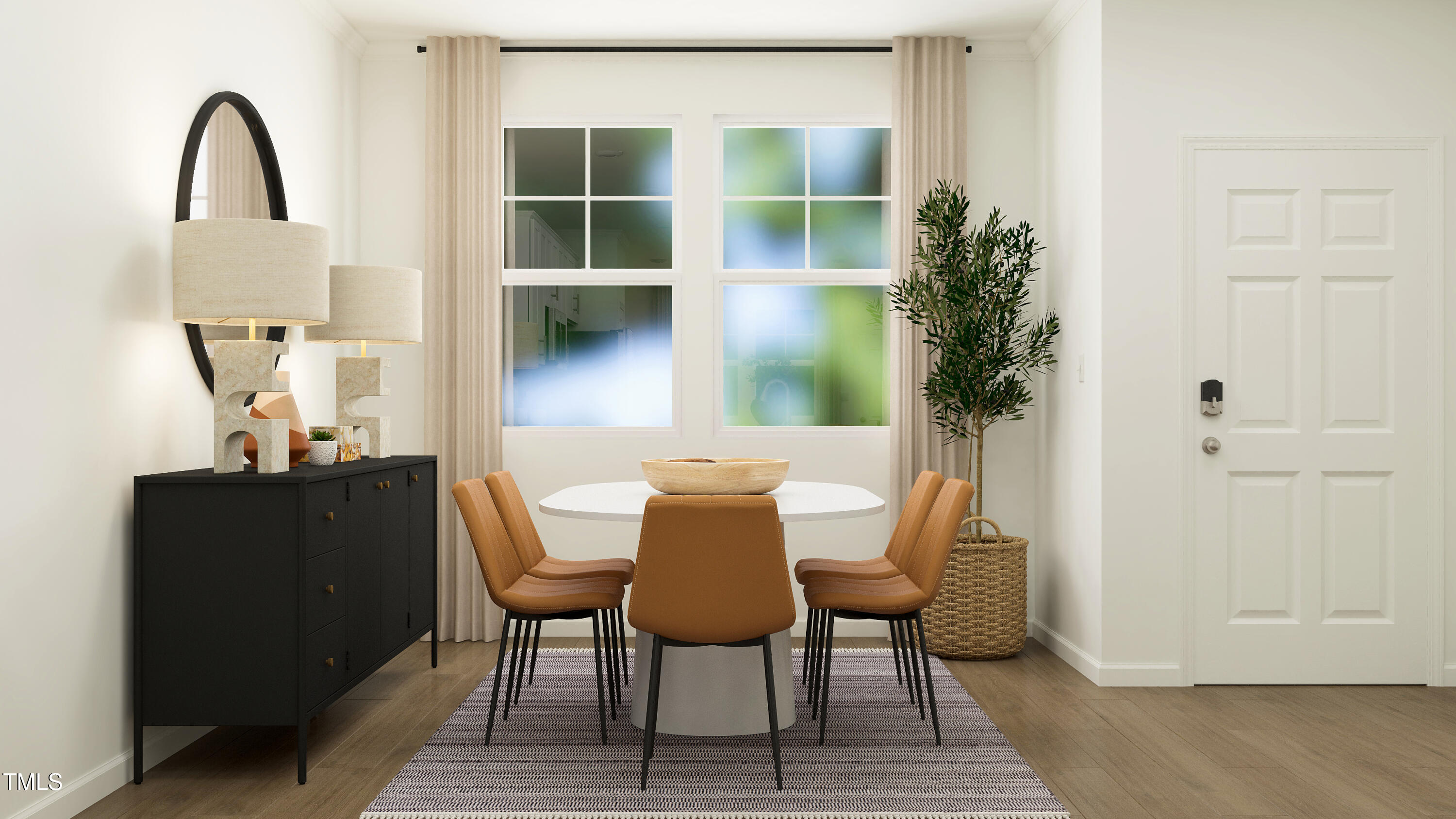 1502 Crescent Townes Way Raleigh, NC 27604 - Photo 12 of 25 a view of a dining room with furniture and wooden floor