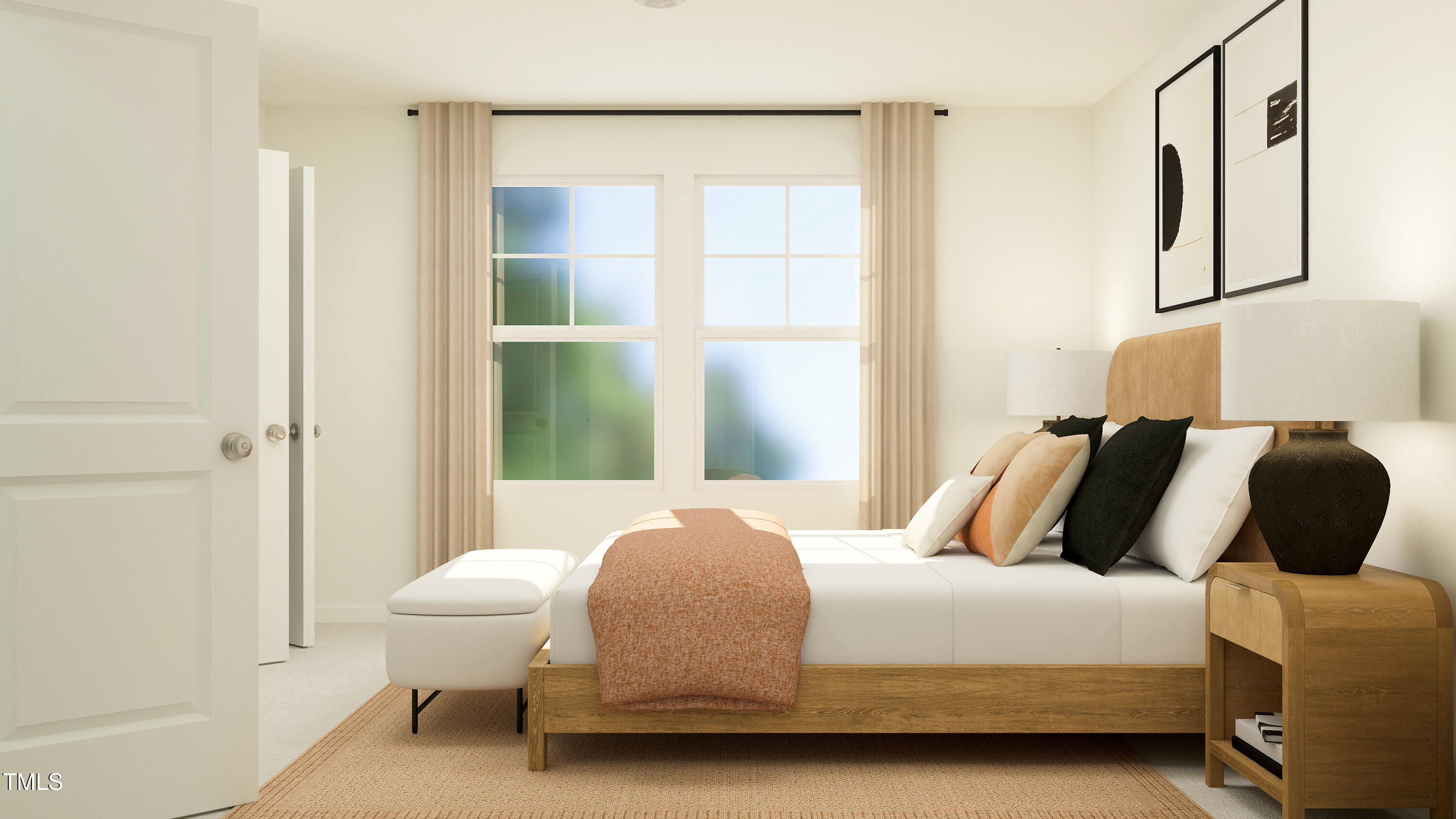 1502 Crescent Townes Way Raleigh, NC 27604 - Photo 17 of 25 a bedroom with a bed and a window