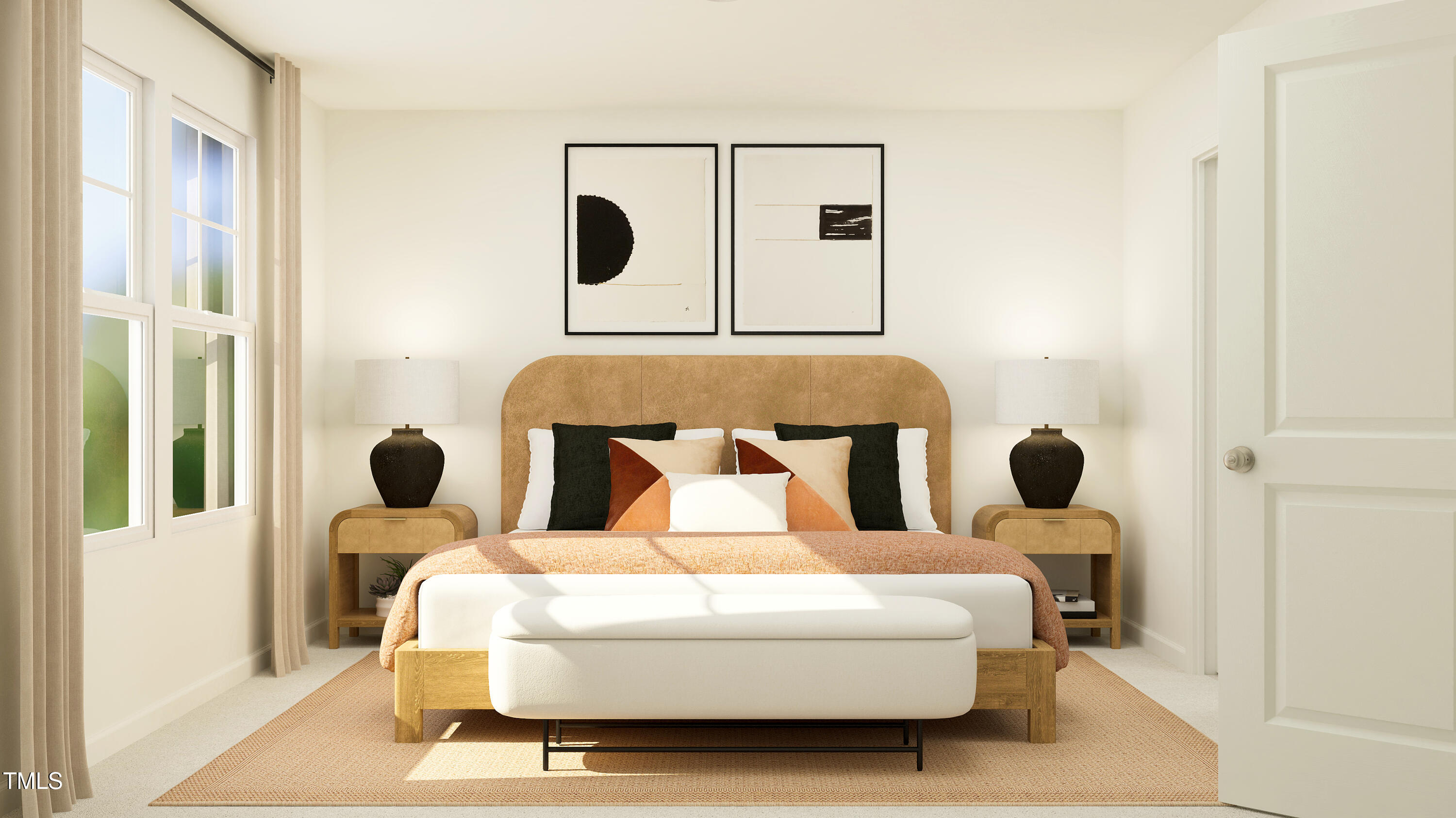 1502 Crescent Townes Way Raleigh, NC 27604 - Photo 18 of 25 a bedroom with a large bed and a painting on the wall