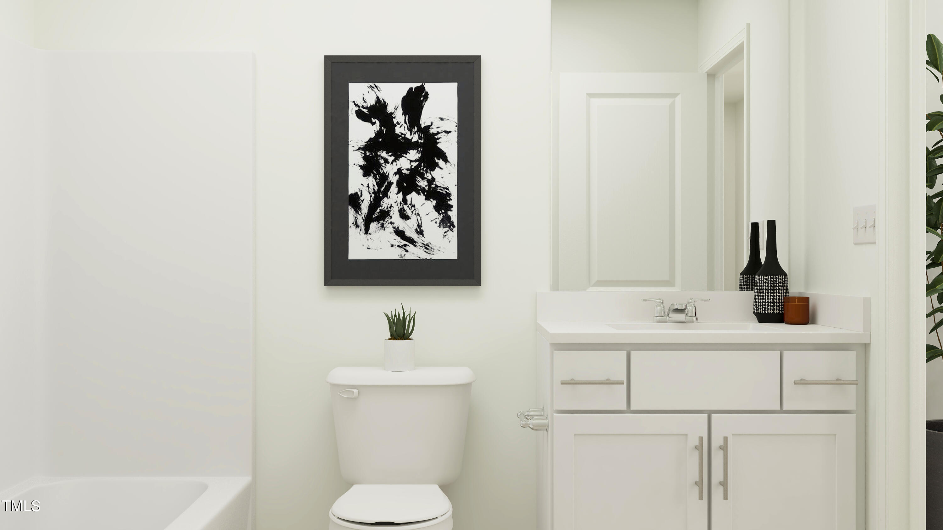 1502 Crescent Townes Way Raleigh, NC 27604 - Photo 3 of 25 a bathroom with a toilet sink and mirror