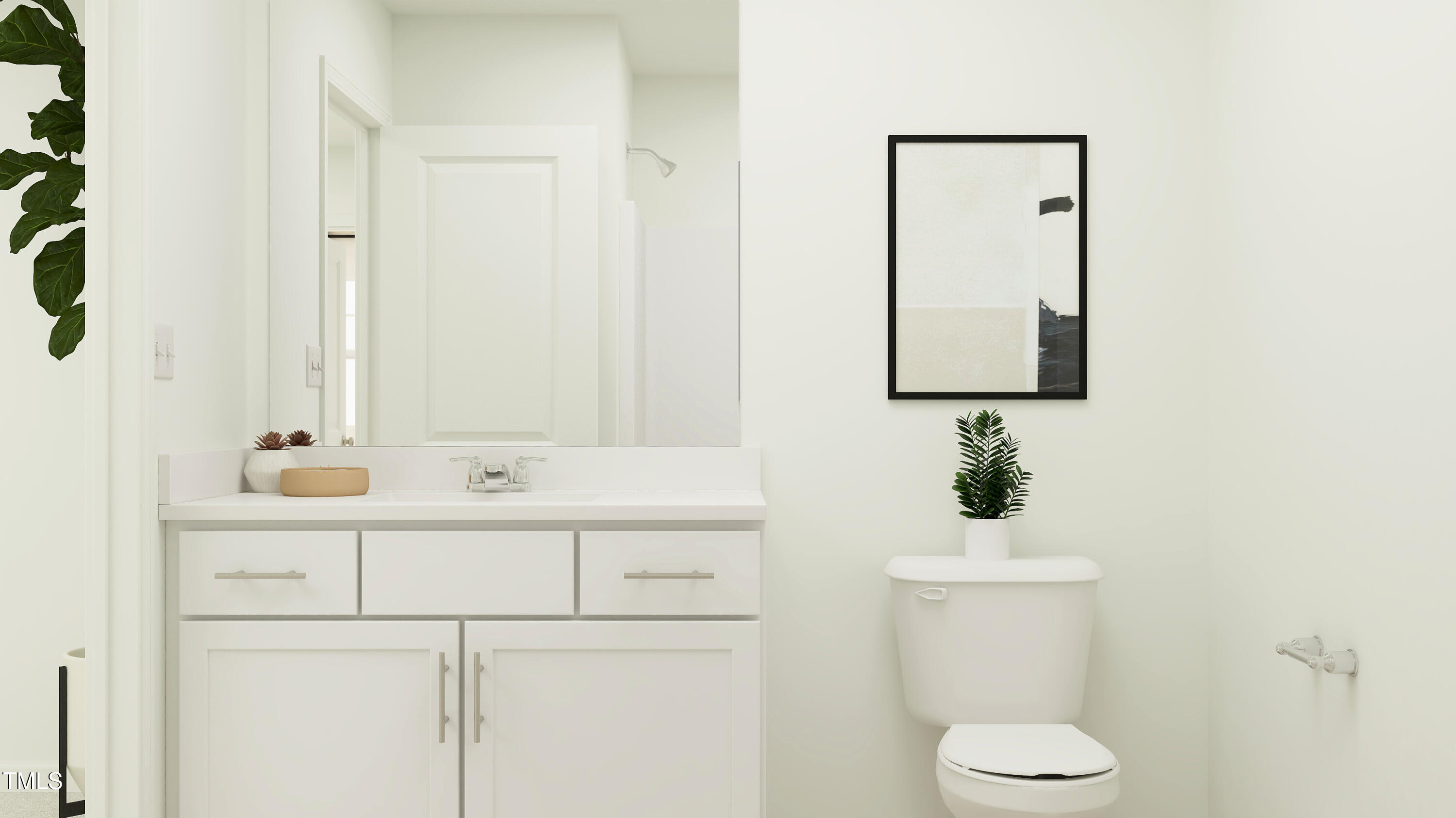 1502 Crescent Townes Way Raleigh, NC 27604 - Photo 4 of 25 a bathroom with a sink a toilet and mirror