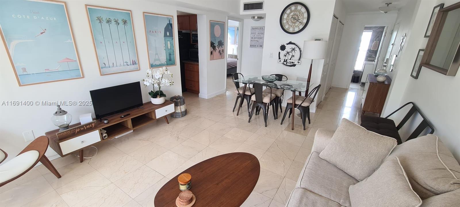 1300 Alton Road, Unit 3D Miami Beach, FL 33139 - Photo 1 of 11 a view of a livingroom with furniture and a fan