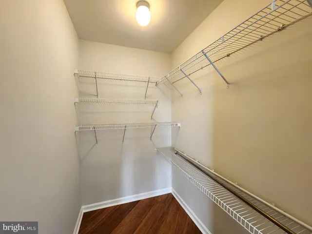 a view of small space with racks on the wall