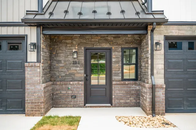a front view of a building with a window