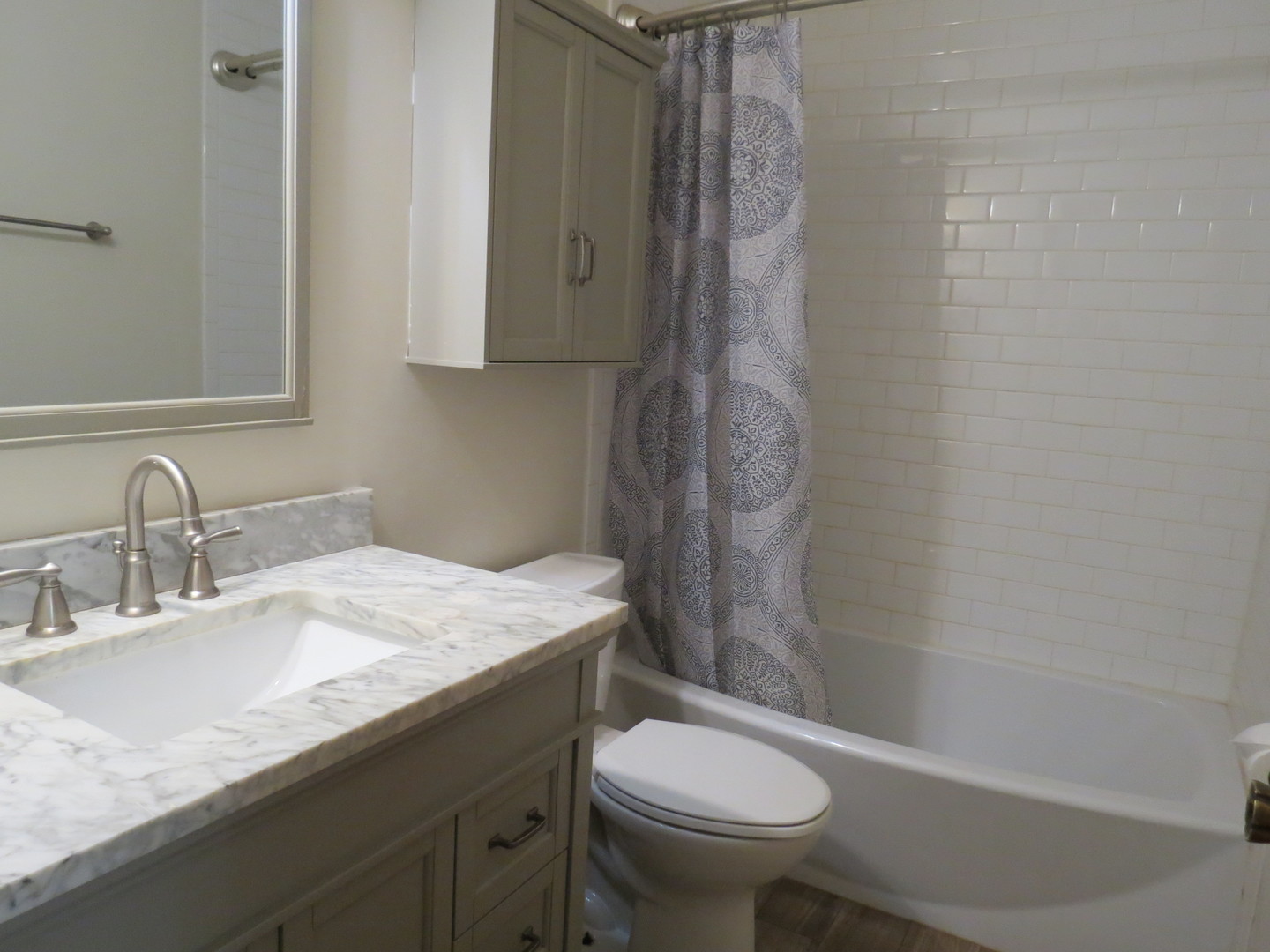 274 East 34th Street Steger, IL 60475 - Photo 19 of 26 a bathroom with a granite countertop sink toilet and shower