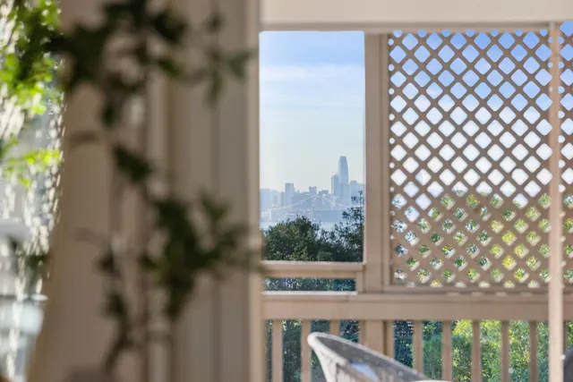 a view of a glass door