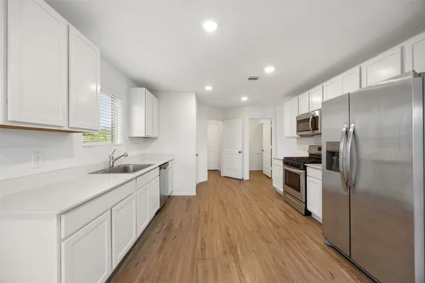 a view of a room with an empty space