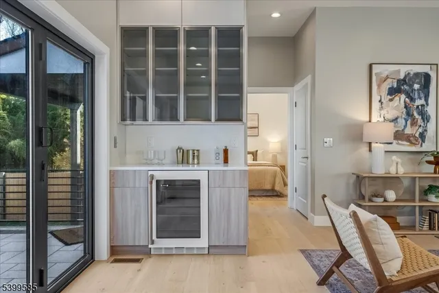 a kitchen with a table and chairs
