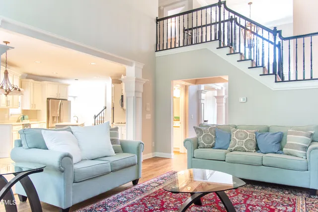 a living room with a couch and a coffee table