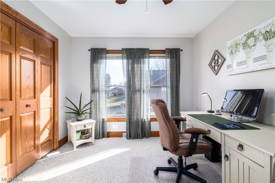 153 Patterson Road Weirton, WV 26062 - Photo 31 of 42 Office space featuring ceiling fan and light colored carpet