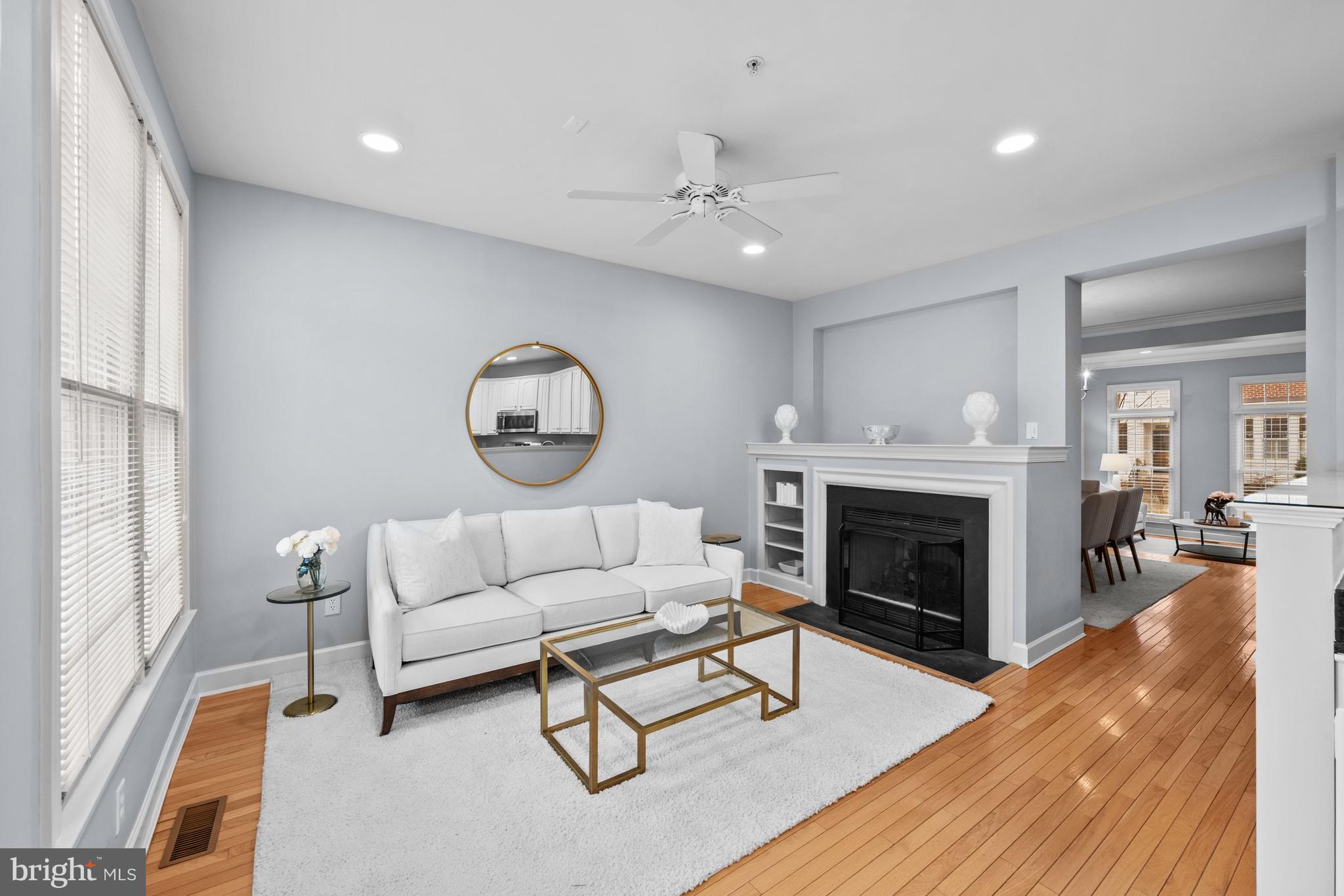 313 Hart Road Gaithersburg, MD 20878 - Photo 10 of 33 a living room with furniture a fireplace and a large window