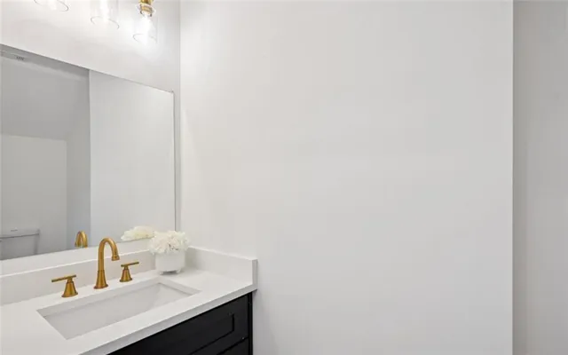 a bathroom with a sink and a vanity