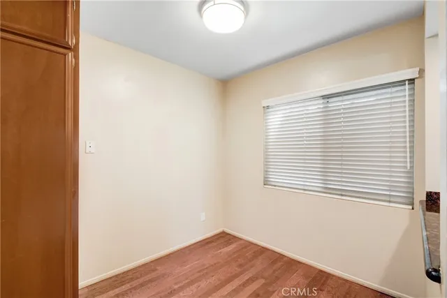 a view of a small space with a window