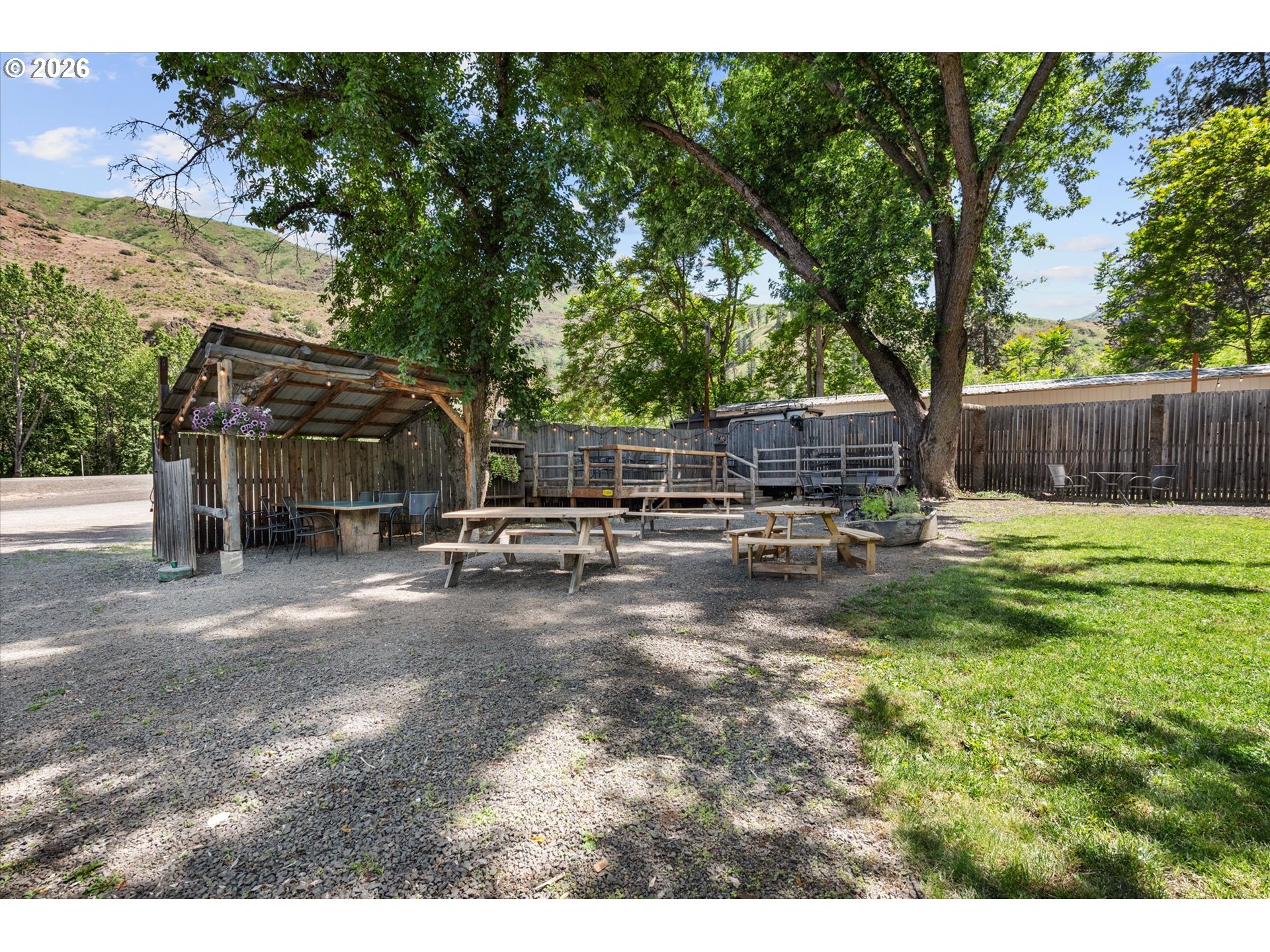 53945 Highway 86 Halfway, OR 97834 - Photo 26 of 48 a view of backyard with deck and seating space