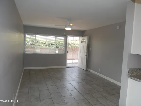 an empty room with a window