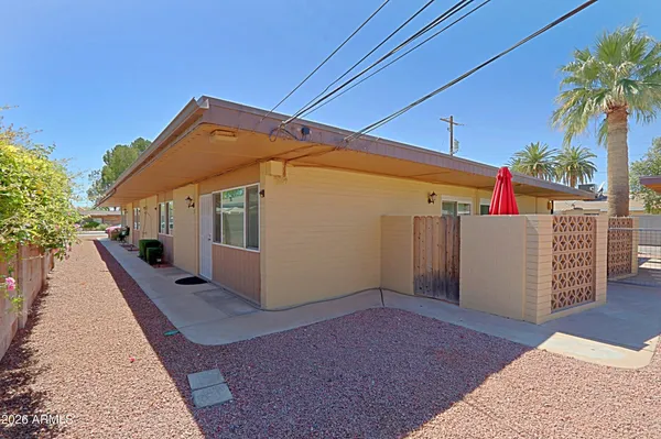 a house view with a outdoor space