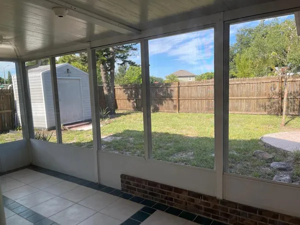 a bathroom with a large window