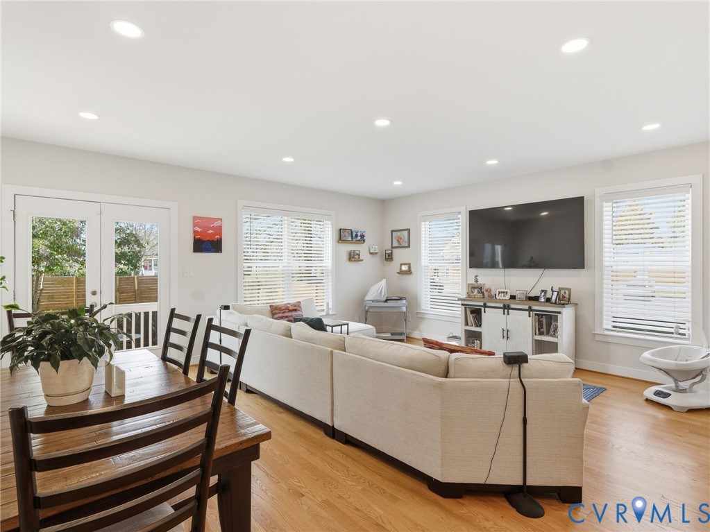 1202 North 34th Street Richmond, VA 23223 - Photo 11 of 36 Living area featuring french doors, light wood-typ