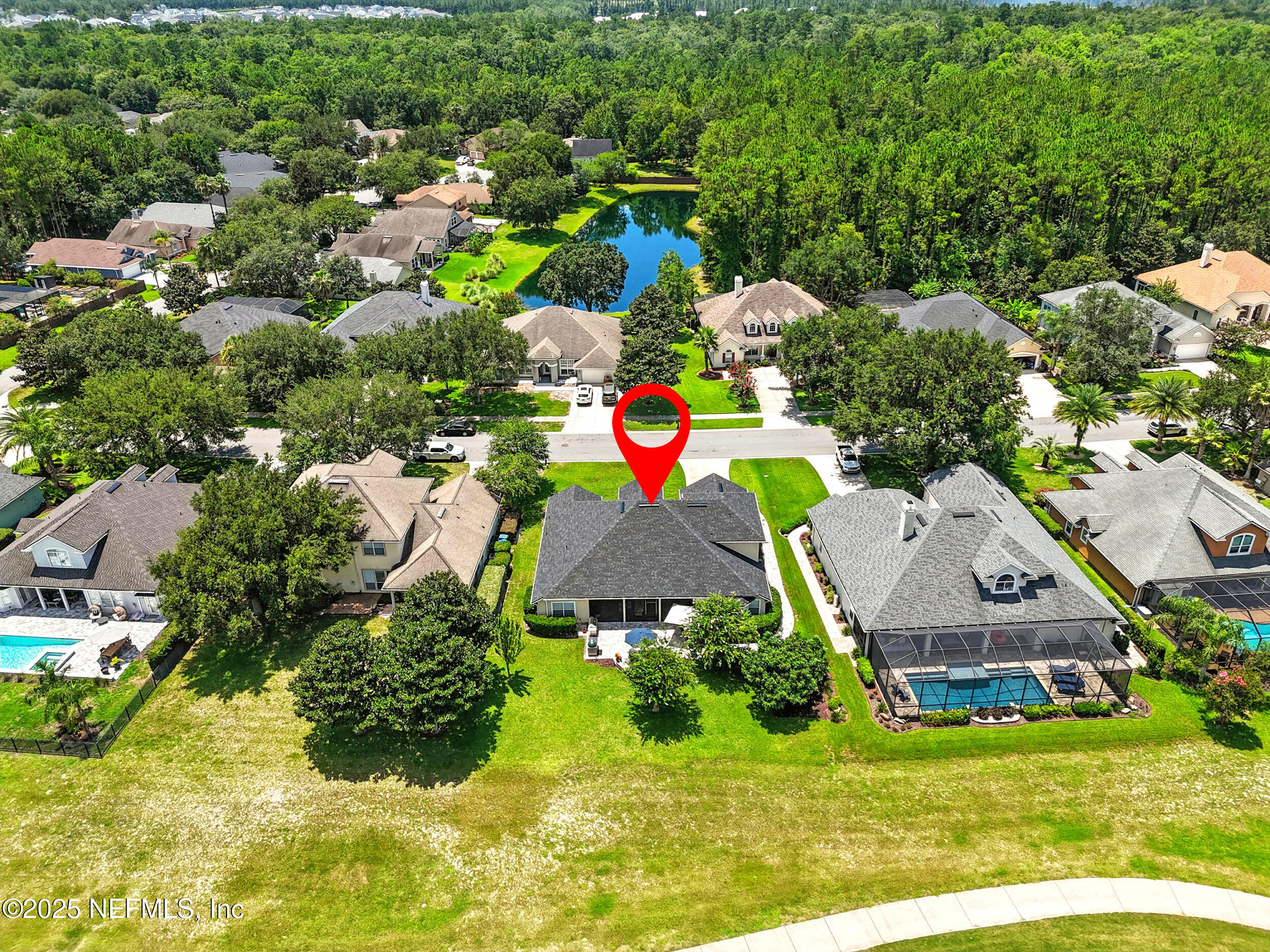1185 Garrison Drive St. Augustine, FL 32092 - Photo 53 of 70 an aerial view of a house with a swimming pool yard and outdoor seating