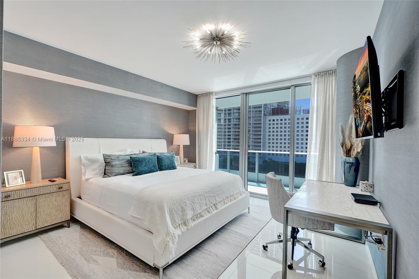 200 Biscayne Blvd Way, Unit 505 Miami, FL 33131 - Photo 21 of 51 a bedroom with a bed and a desk