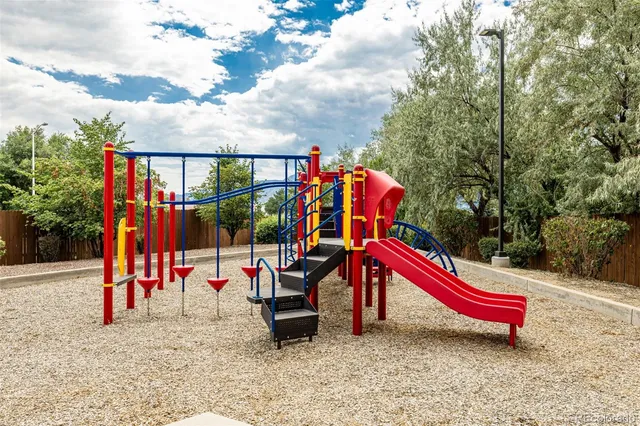 a view of park with slide