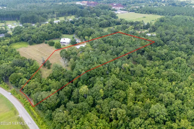 a view of a garden with a flower garden