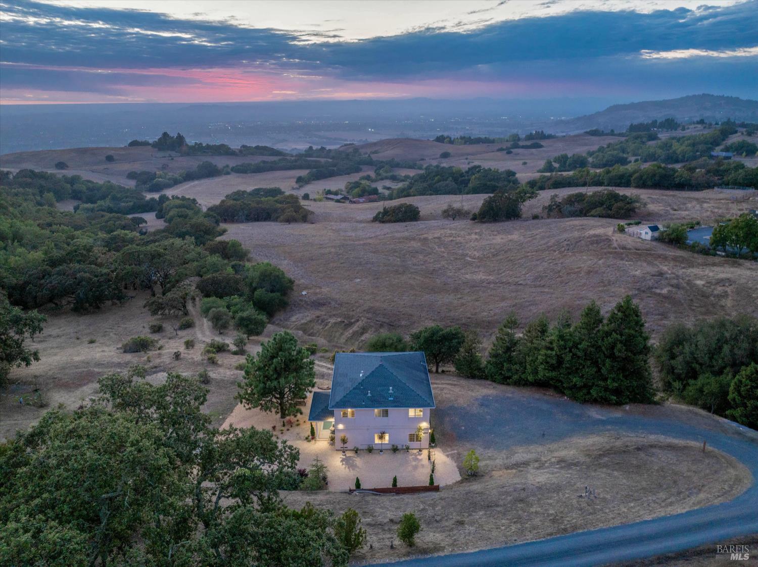 6001 Lichau Road Penngrove, CA 94951 - Photo 80 of 86 an aerial view of a house with a outdoor space