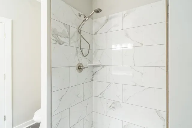 a bathroom with a shower