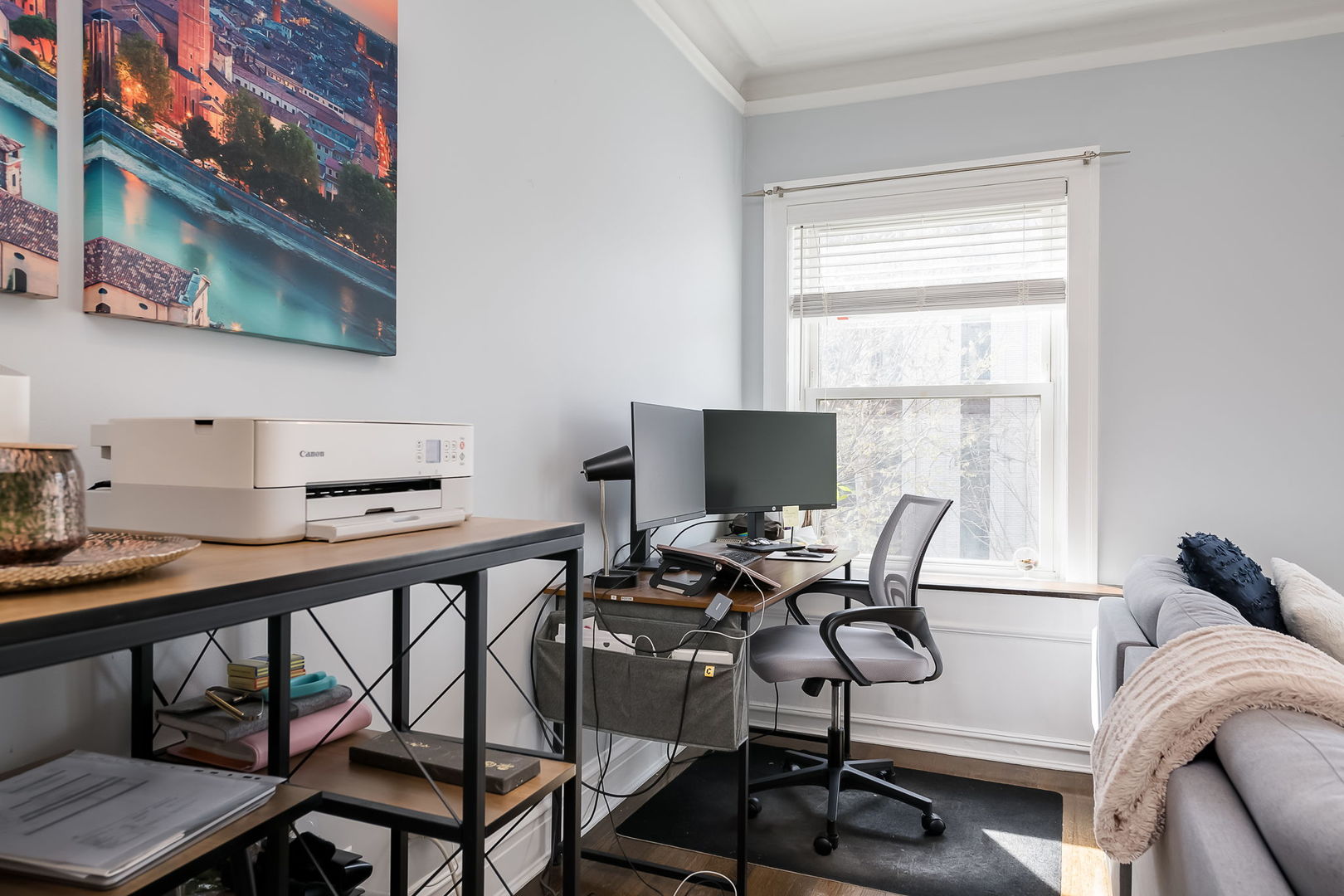 Undisclosed Address Chicago, IL 60657 - Photo 8 of 24 a view of a workspace with furniture and a window