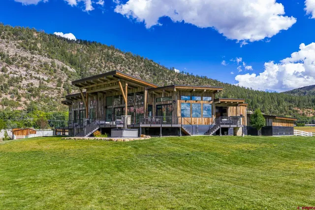 a view of a building with a swimming pool