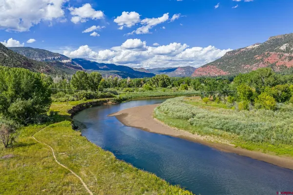 a view of a garden with mountains in the background