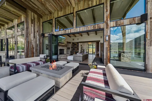 a outdoor living and patio with couches