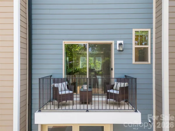 a glass door and outdoor space