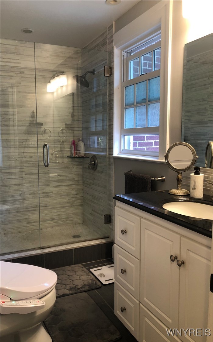 5079 Forest Road Lewiston, NY 14092 - Photo 37 of 50 PRIMARY BATH, VANITY, HEATED FLOORS-BIDET
