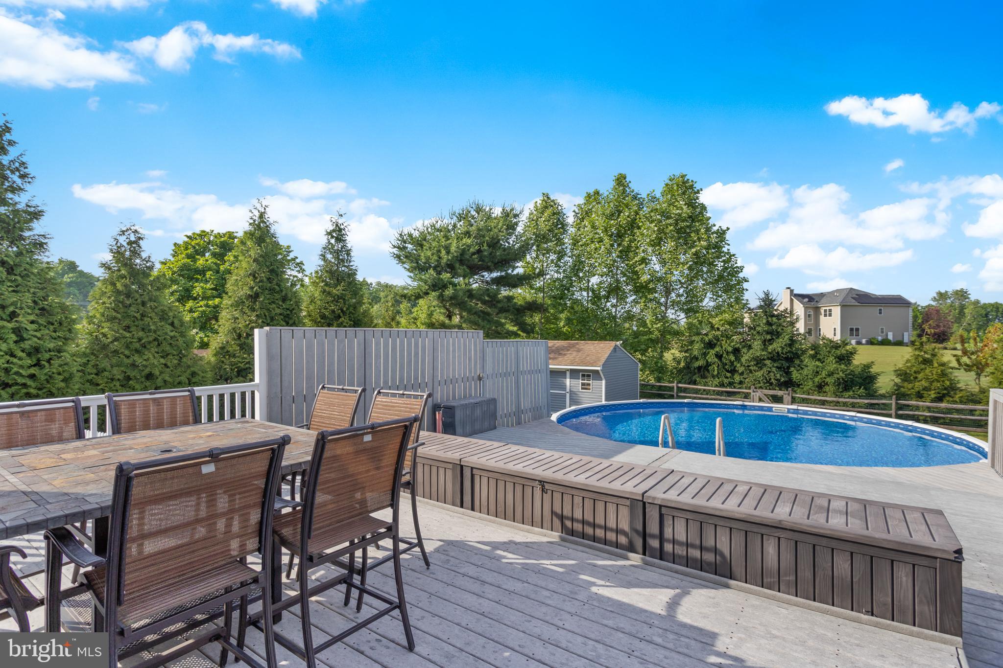 146 Hankins Road Hightstown, NJ 08520 - Photo 35 of 41 Deck with Above Ground Pool