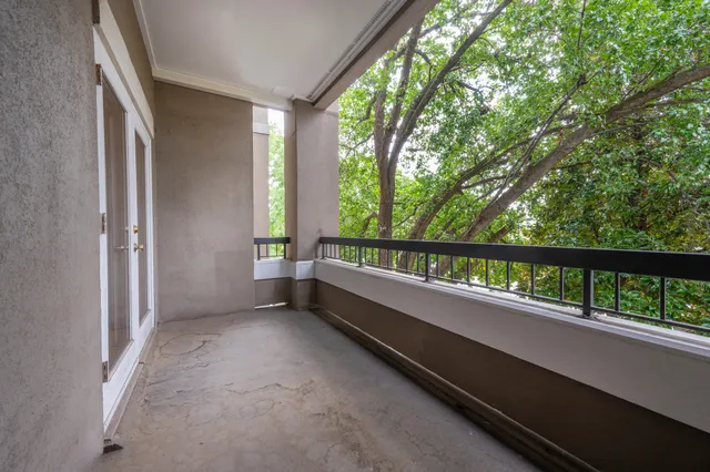 a view of balcony with an outdoor space