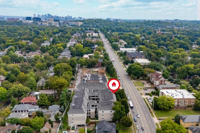 an aerial view of a city