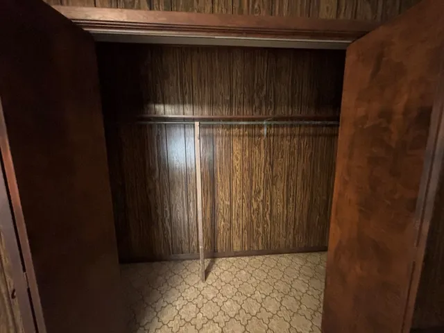 a view of wooden door